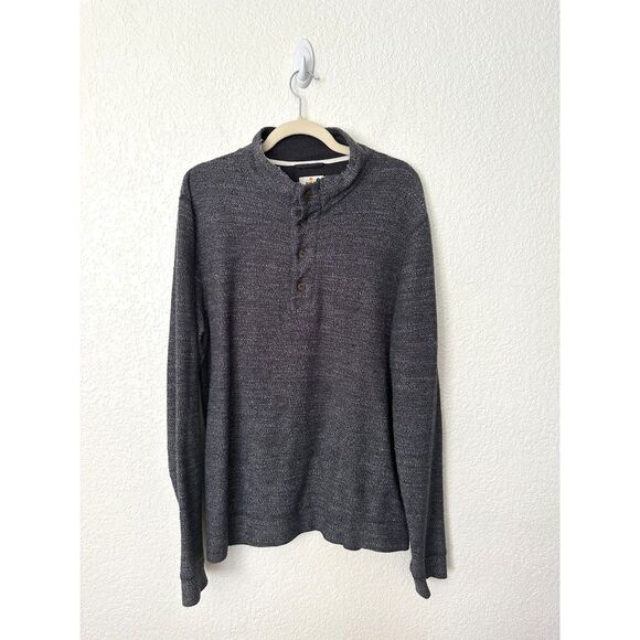 Marine Layer Clayton Henley Sweater Pullover Cotton Blend Gray Mens Large - Picture 1 of 9